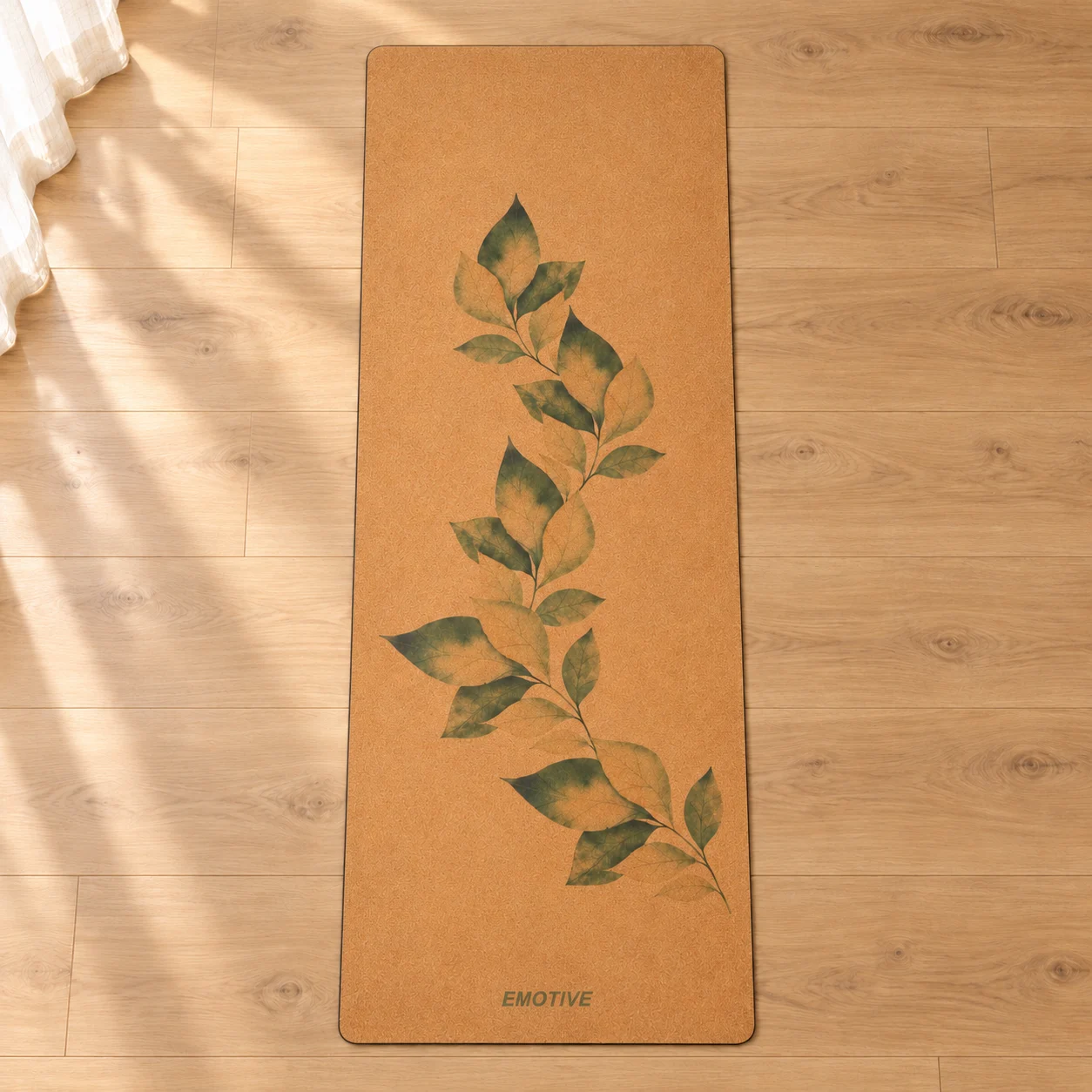 Botanical Leaf Natural Cork Yoga Mat
